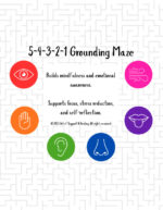 5-4-3-2-1 Grounding Maze Worksheet -Mindfulness & Coping Skill Activity