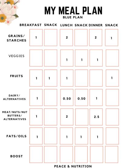 Eating Disorder Recovery Meal Plan
