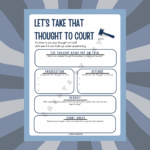 Thoughts on Trial CBT Worksheet | Challenge Unhelpful Thoughts | Printable Therapy Resource - Image 2