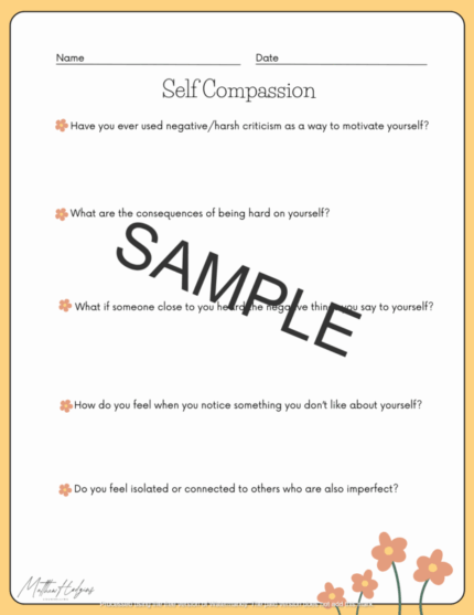 Self Compassion Worksheet