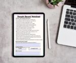 Thought Record Worksheet: Fillable PDF CBT Tool | Cognitive Distortions Guide | Therapy Printable (Digital Download) - Image 3