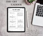 CBT Ladder Worksheet: for Reframing Negative Thoughts | Cognitive Behavioural Therapy Tool (Fillable Digital Download)
