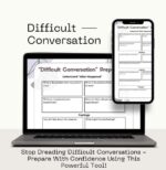 Difficult Conversations Preparation Worksheet ( Fillable Digital Download)