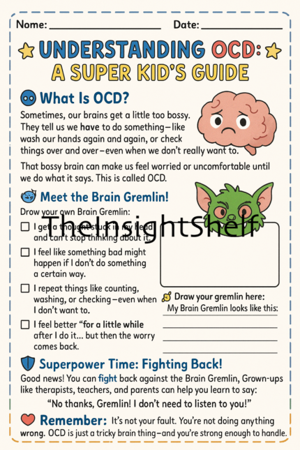 Understanding OCD Worksheet for Children