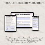 Thought Record Worksheet: Fillable PDF CBT Tool | Cognitive Distortions Guide | Therapy Printable (Digital Download)