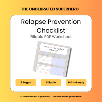 Relapse Prevention Checklist — Fillable PDF
