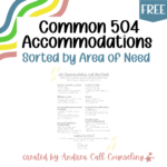 FREE 504 Accommodation List (by need)