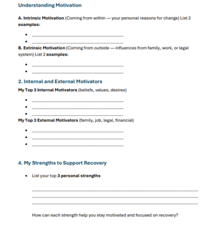 Increasing Motivation in Recovery - Guided Workbook
