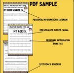 Personal Information Tracing ABA Resource | Name, Age, Address & Phone Practice | Editable Canva Life Skills Worksheets for Autism & Therapy - Image 2