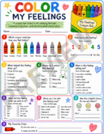 Color My Feelings - Emotional Regulation Worksheet