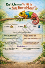 Do I Change to Fit In or Stay True to Myself -Self Reflection Worksheet
