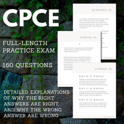 CPCE (Counselor Preparation Comprehensive Examination) Practice Test: 160 Questions with Answers & Explanations