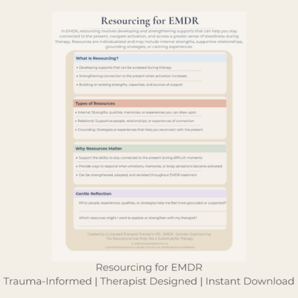 Resourcing for EMDR | EMDR Resourcing & Preparation Psychoeducation Guide