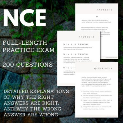National Counselor Exam (NCE) Practice Test: 200 Questions with Answers & Explanations