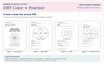 DBT Color + Practice: High School Edition